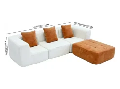 Sofá convertible Eden Completo 3 plazas - blanco arena