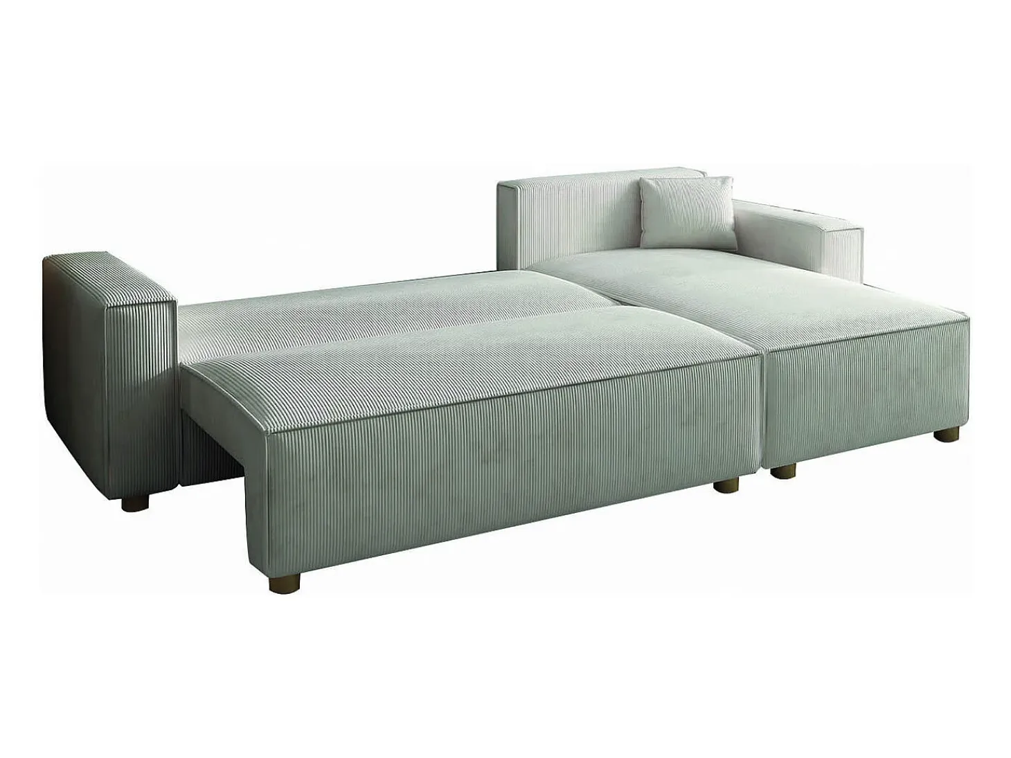 Sofá convertible esquinero 4 plazas de pana beige COSY