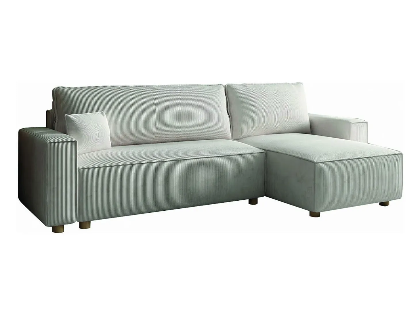 Sofá convertible esquinero 4 plazas de pana beige COSY