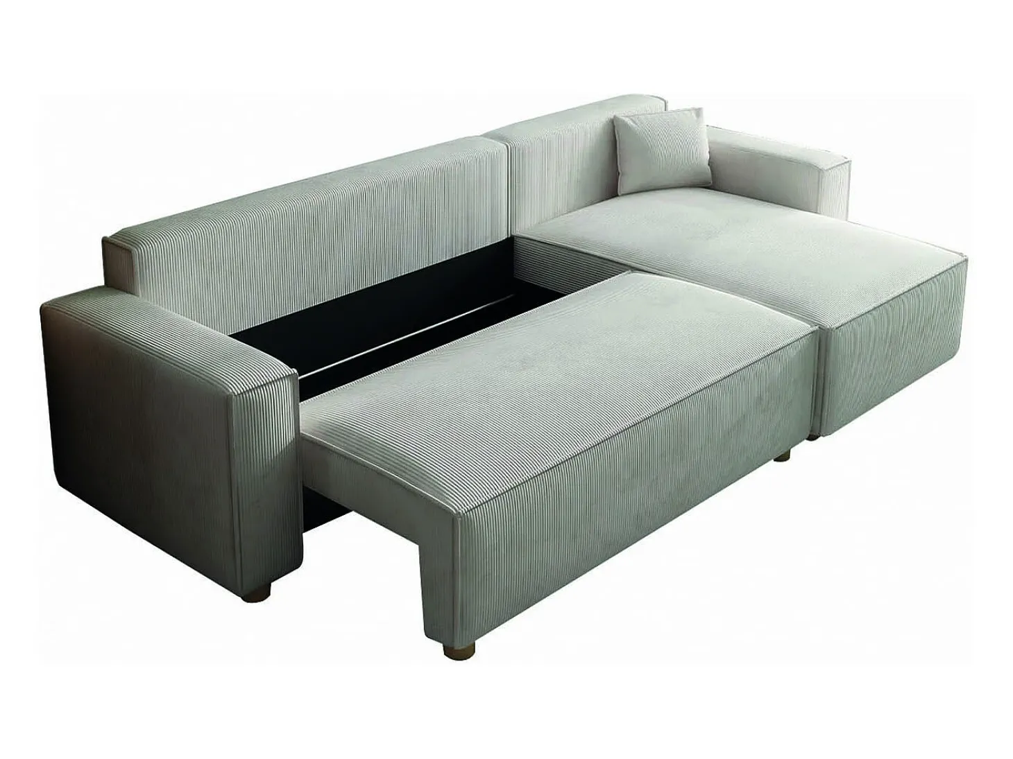 Sofá convertible esquinero 4 plazas de pana beige COSY
