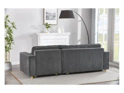 Sofá convertible esquinero 4 plazas de pana gris COSY