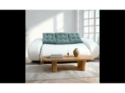 Sofá convertible Okoa 2 plazas - blanco y salvia