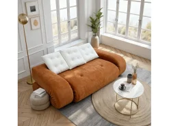 Sofá convertible Okoa 2 plazas - naranja blanco