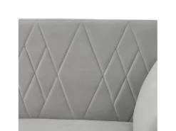 Sofá convertible recto de 2 plazas en terciopelo gris claro, 2 cojines incluidos - 180x75x82cm
