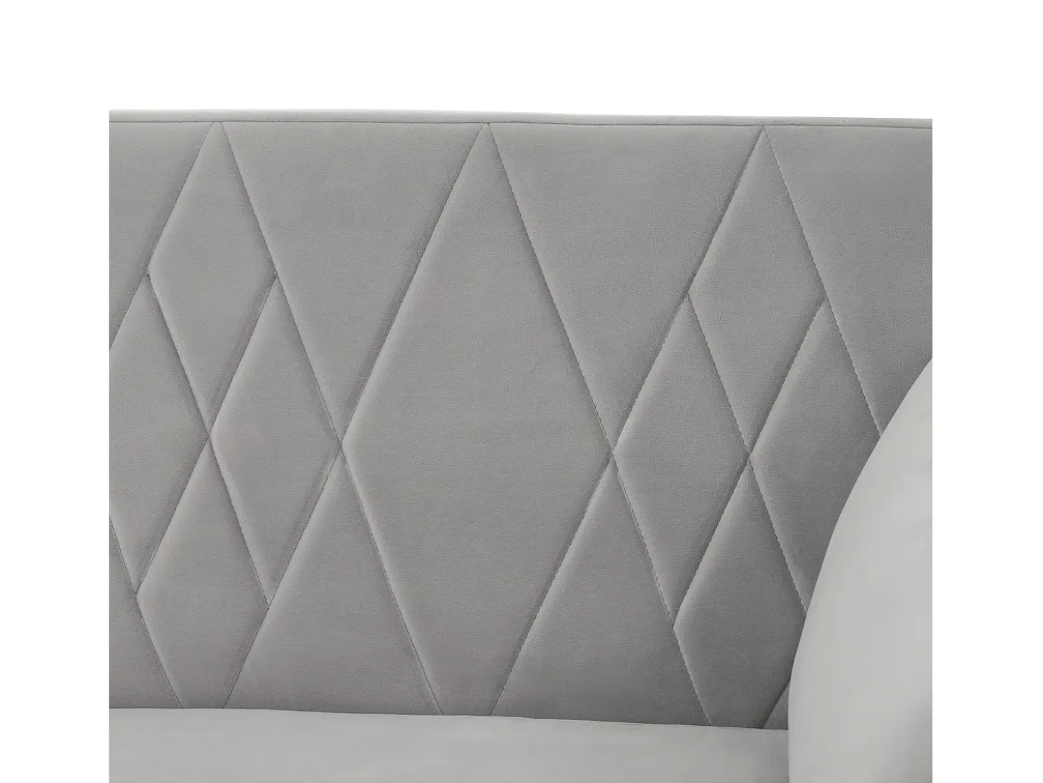 Sofá convertible recto de 2 plazas en terciopelo gris claro, 2 cojines incluidos - 180x75x82cm
