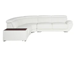 Sofá Cuero vacuno color blanco ángulo izquierdo NAHIA