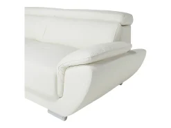 Sofá Cuero vacuno color blanco ángulo izquierdo NAHIA