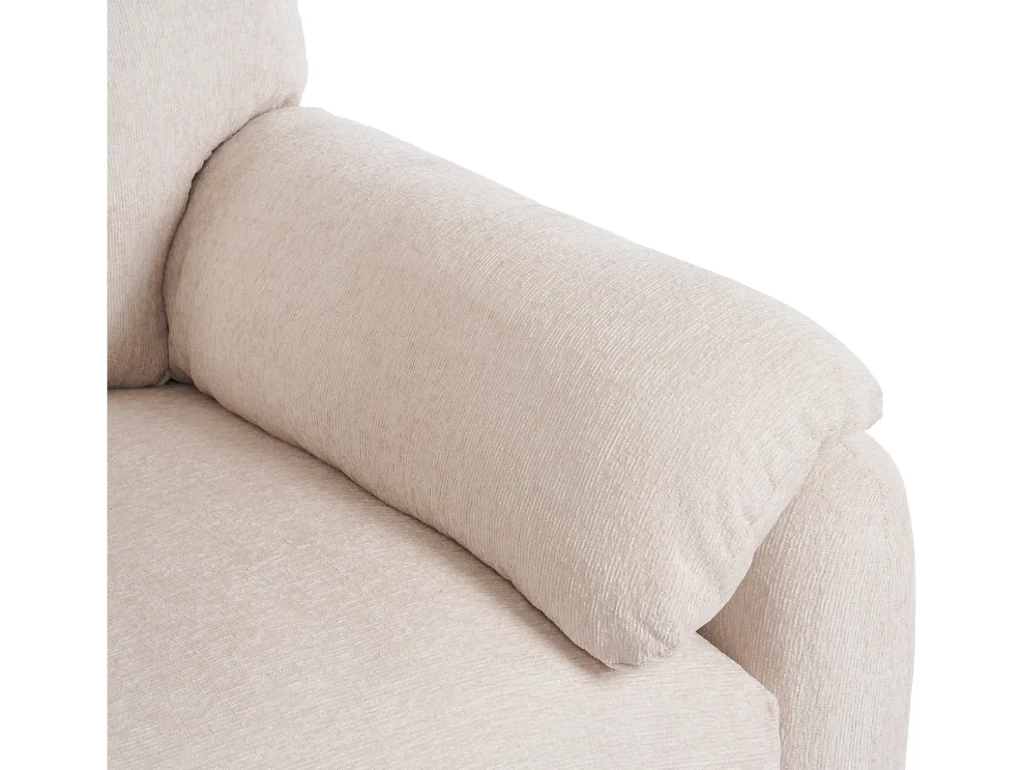 Sofá de 1 plaza con reposabrazos suaves, tela de chenilla beige - para sala de estar, dormitorio o rincón de lectura