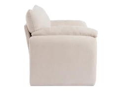 Sofá de 1 plaza con reposabrazos suaves, tela de chenilla beige - para sala de estar, dormitorio o rincón de lectura