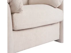 Sofá de 1 plaza con reposabrazos suaves, tela de chenilla beige - para sala de estar, dormitorio o rincón de lectura