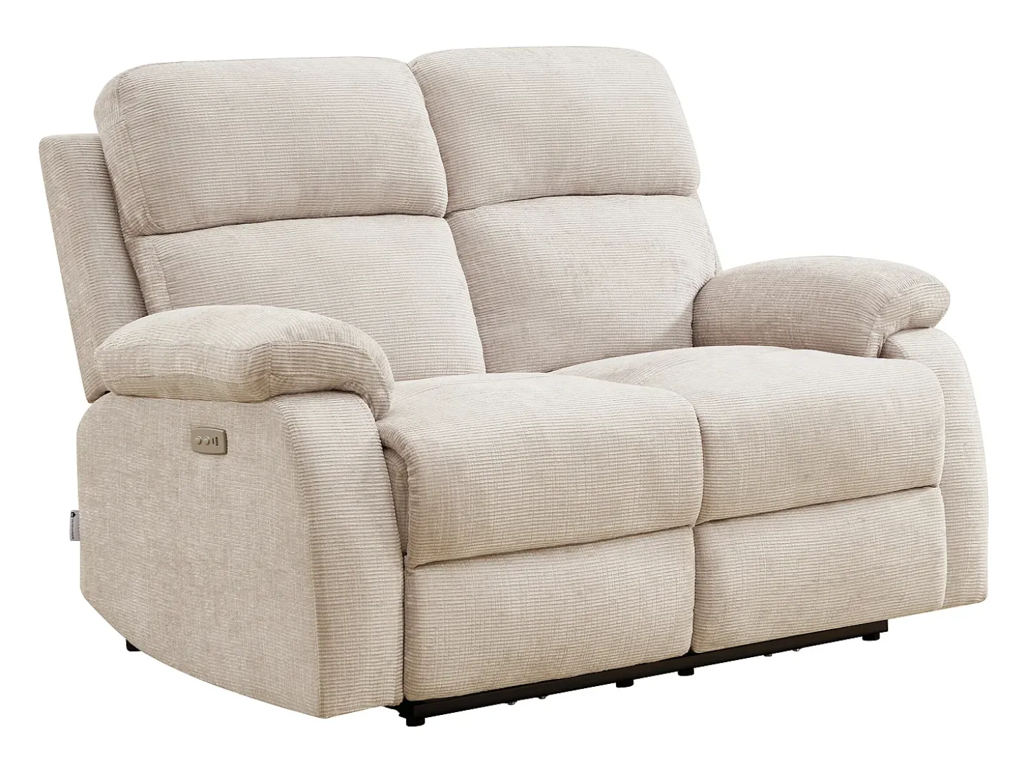 Sofá de 3 plazas, 2 plazas y sillón relax eléctrico masajeador en chenilla beige KOCENI