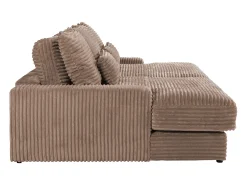 Sofá de 3 plazas con asiento profundo en panas grandes color taupe CALAZO