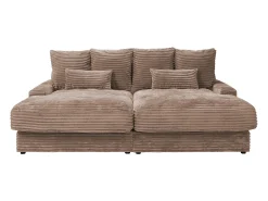 Sofá de 3 plazas con asiento profundo en panas grandes color taupe CALAZO