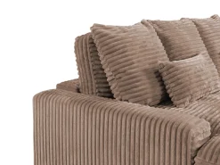 Sofá de 3 plazas con asiento profundo en panas grandes color taupe CALAZO