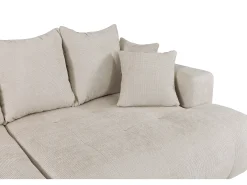 Sofá de 4 plazas con asiento cómodo y profundo de tela texturizada beige MOTINO