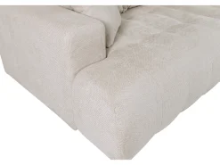 Sofá de 4 plazas con asiento cómodo y profundo de tela texturizada beige MOTINO