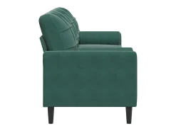 Sofá de 3 plazas con cojines terciopelo verde oscuro 210 cm