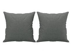 Sofá de 3 plazas con cojines tela gris oscuro 180 cm