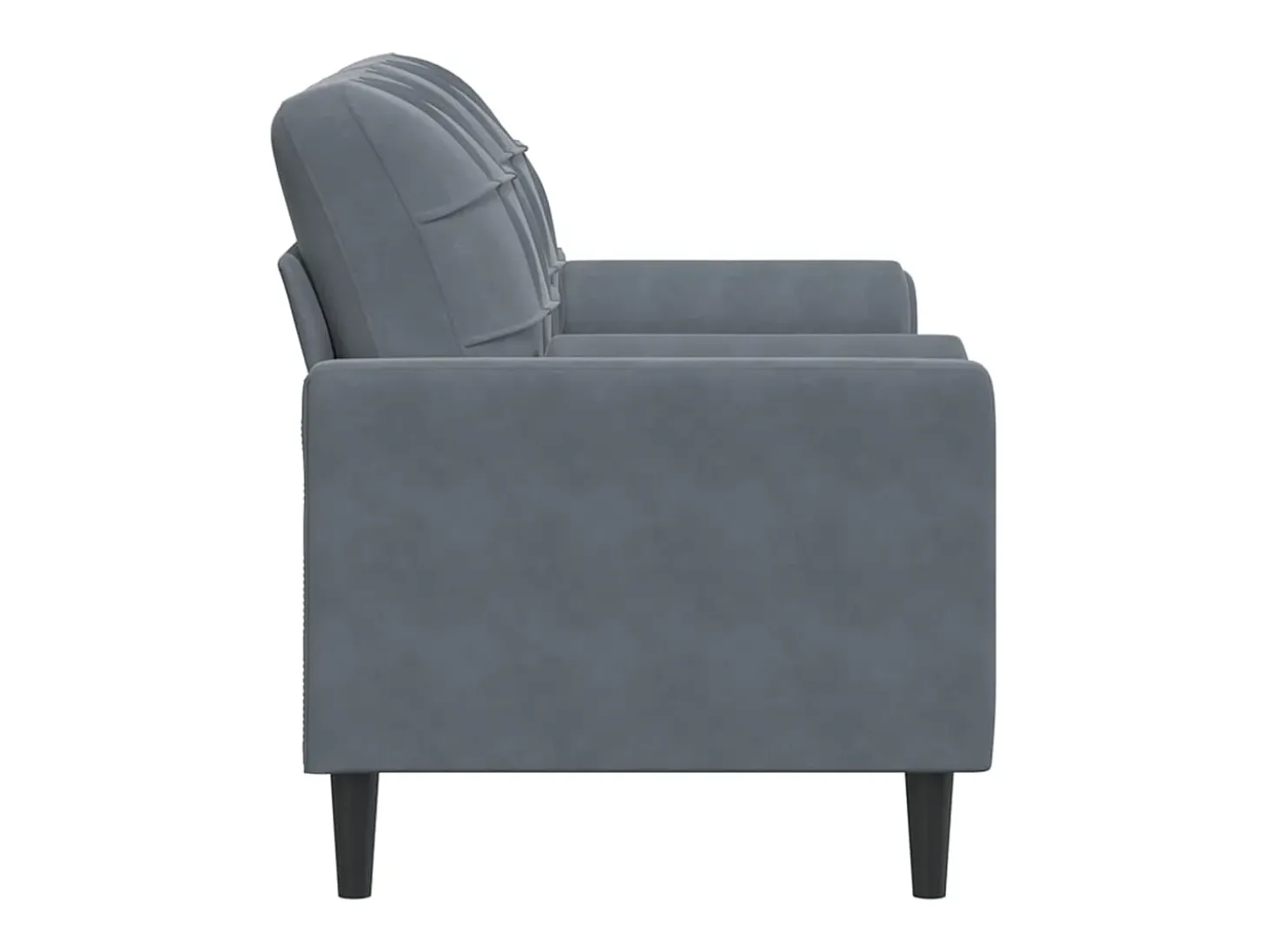 Sofá de 2 plazas con cojines terciopelo gris oscuro 140 cm