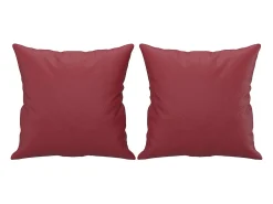 Sofá de 2 plazas con cojines cuero sintético rojo tinto 140 cm