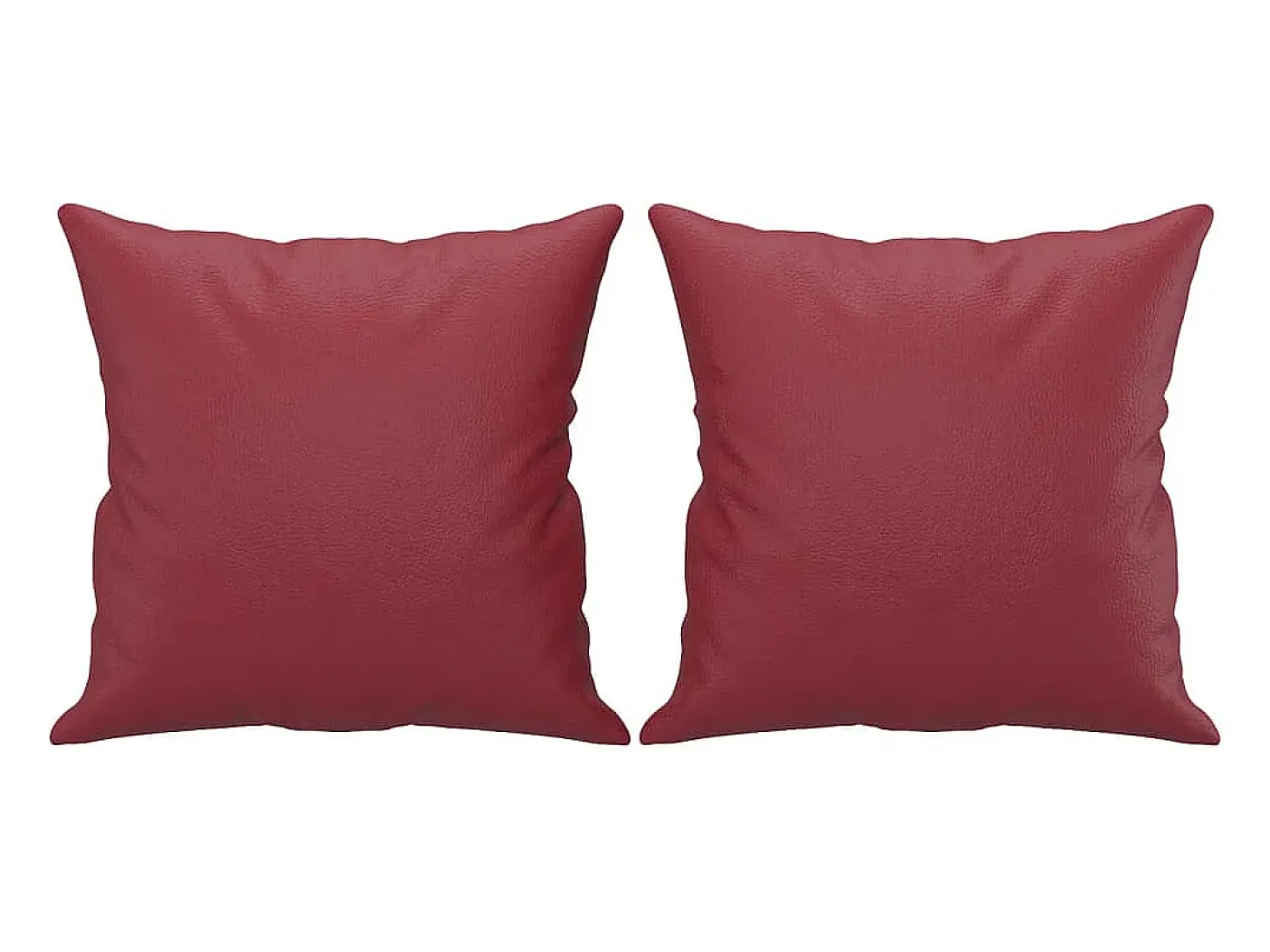 Sofá de 2 plazas con cojines cuero sintético rojo tinto 140 cm