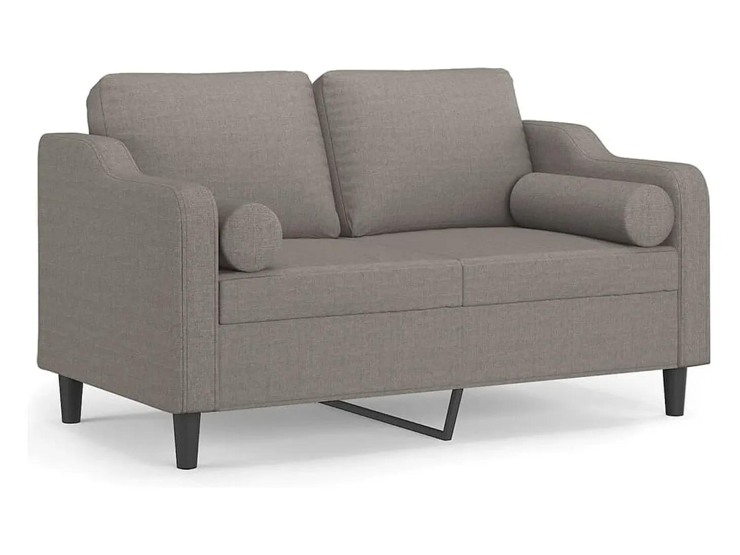Sofá de 2 plazas con cojines tela gris taupe 120 cm