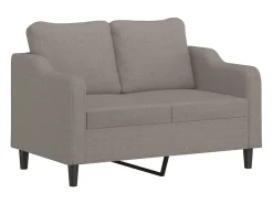 Sofá de 2 plazas con cojines tela gris taupe 120 cm