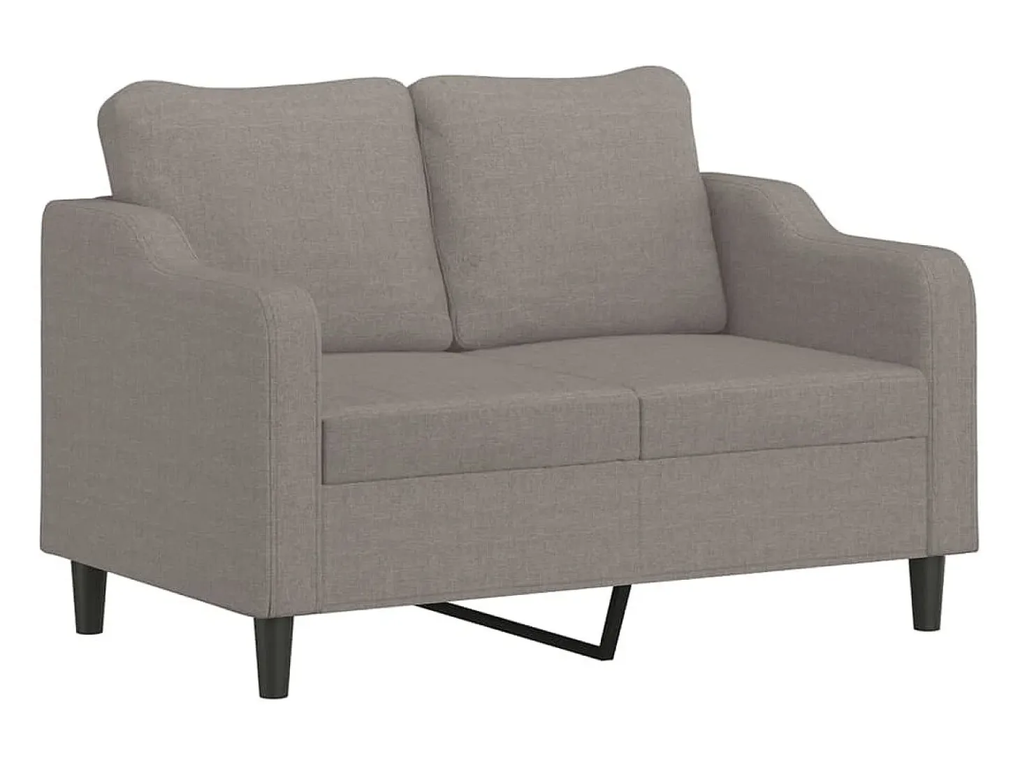 Sofá de 2 plazas con cojines tela gris taupe 120 cm