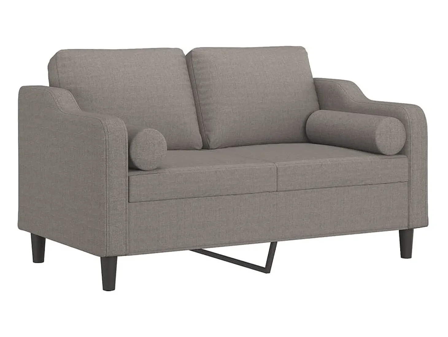 Sofá de 2 plazas con cojines tela gris taupe 120 cm