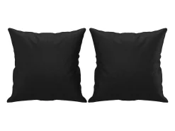 Sofá de 2 plazas con cojines cuero sintético negro 140 cm