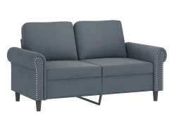 Sofá de 2 plazas con cojines terciopelo gris oscuro 120 cm
