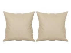 Sofá de 3 plazas con cojines tela microfibra color crema 180 cm