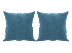 Sofá de 3 plazas con cojines terciopelo azul 180 cm