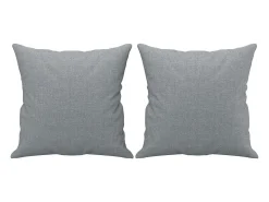 Sofá de 3 plazas con cojines tela gris claro 180 cm