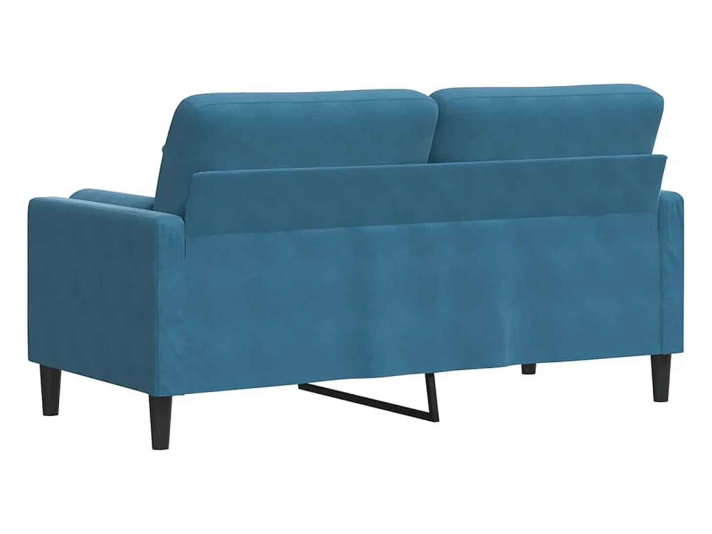 Sofá de 2 plazas con cojines terciopelo azul 140 cm