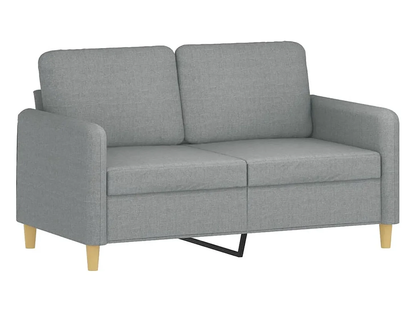 Sofá de 2 plazas con cojines tela gris claro 120 cm