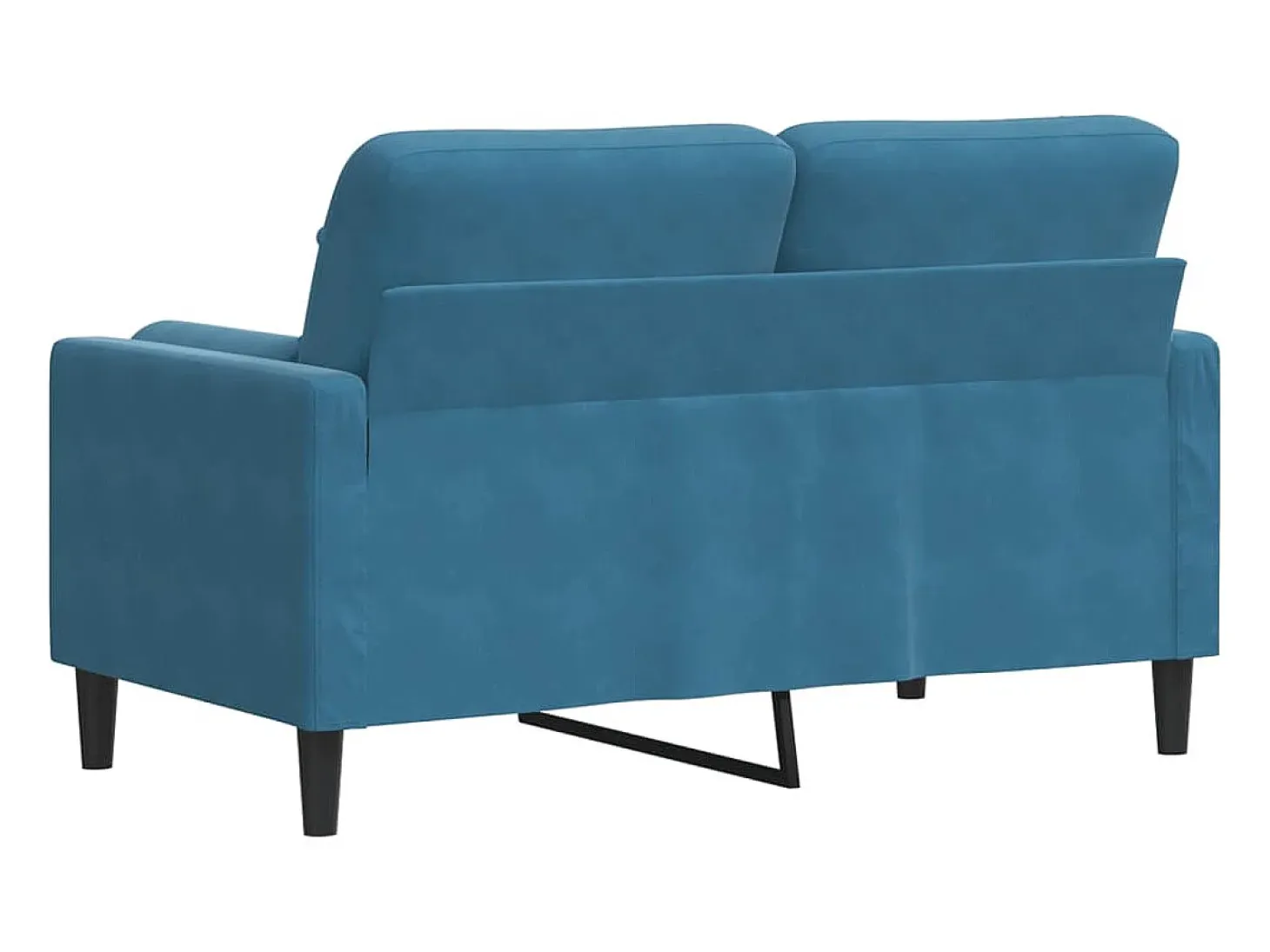 Sofá de 2 plazas con cojines terciopelo azul 120 cm