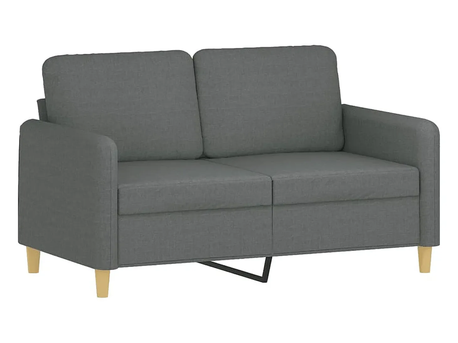 Sofá de 2 plazas con cojines tela gris oscuro 120 cm