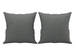Sofá de 2 plazas con cojines tela gris oscuro 120 cm
