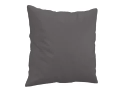 Sofá de 3 plazas con cojines cuero sintético gris 180 cm