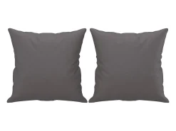Sofá de 3 plazas con cojines cuero sintético gris 180 cm