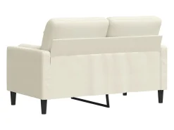 Sofá de 2 plazas con cojines terciopelo color crema 120 cm
