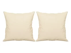 Sofá de 3 plazas con cojines tela de microfibra beige 180 cm