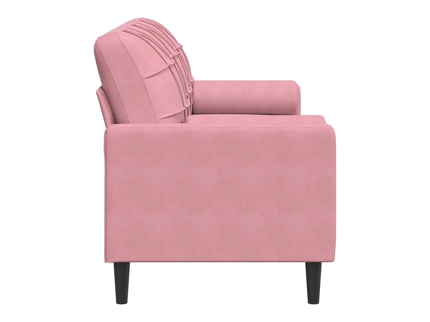 Sofá de 3 plazas con cojines terciopelo rosa 180 cm