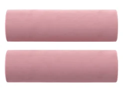 Sofá de 2 plazas con cojines terciopelo rosa 140 cm