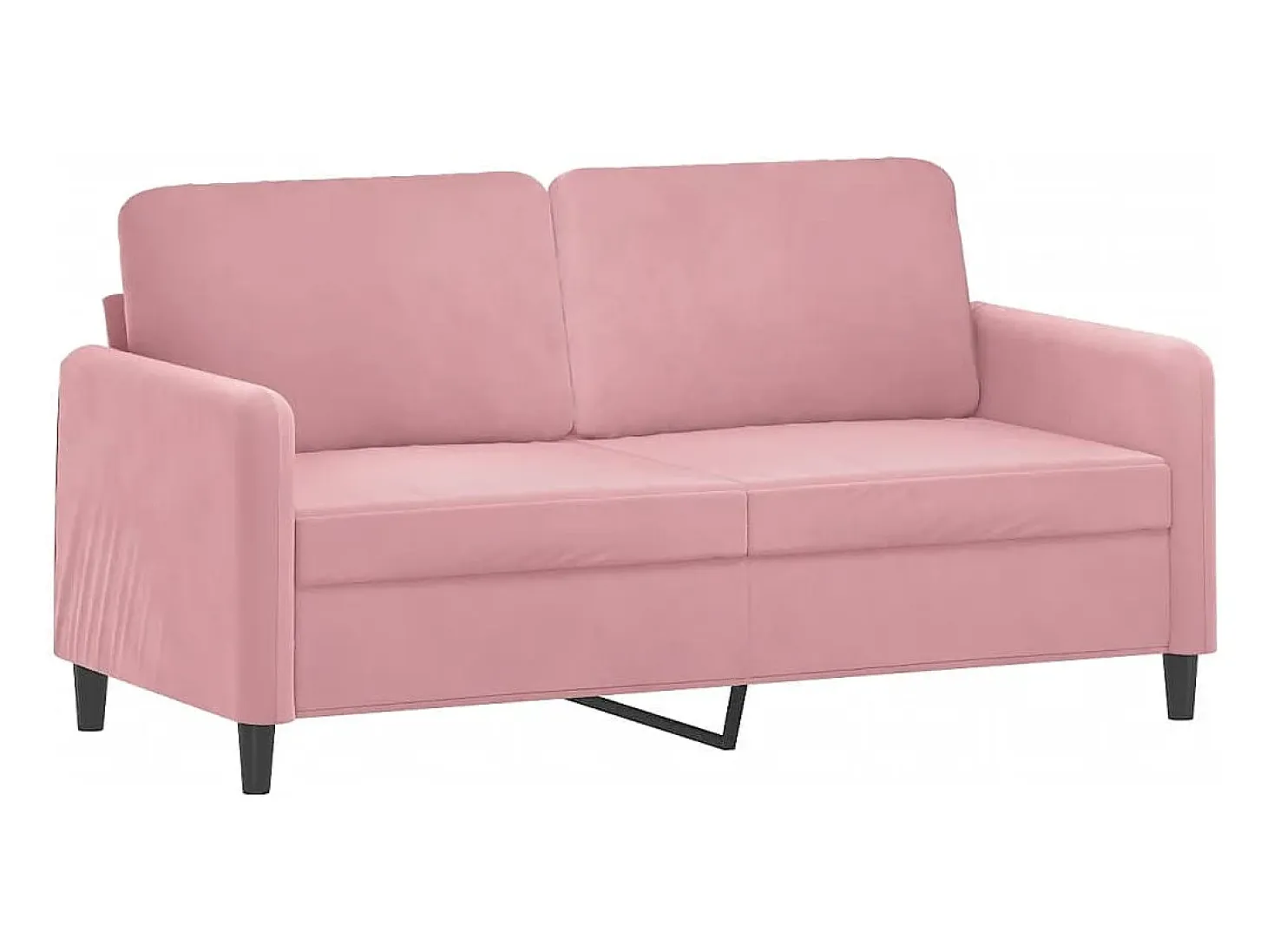 Sofá de 2 plazas con cojines terciopelo rosa 140 cm