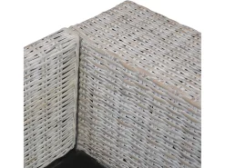 Sofá de 2 plazas con cojines ratán natural gris