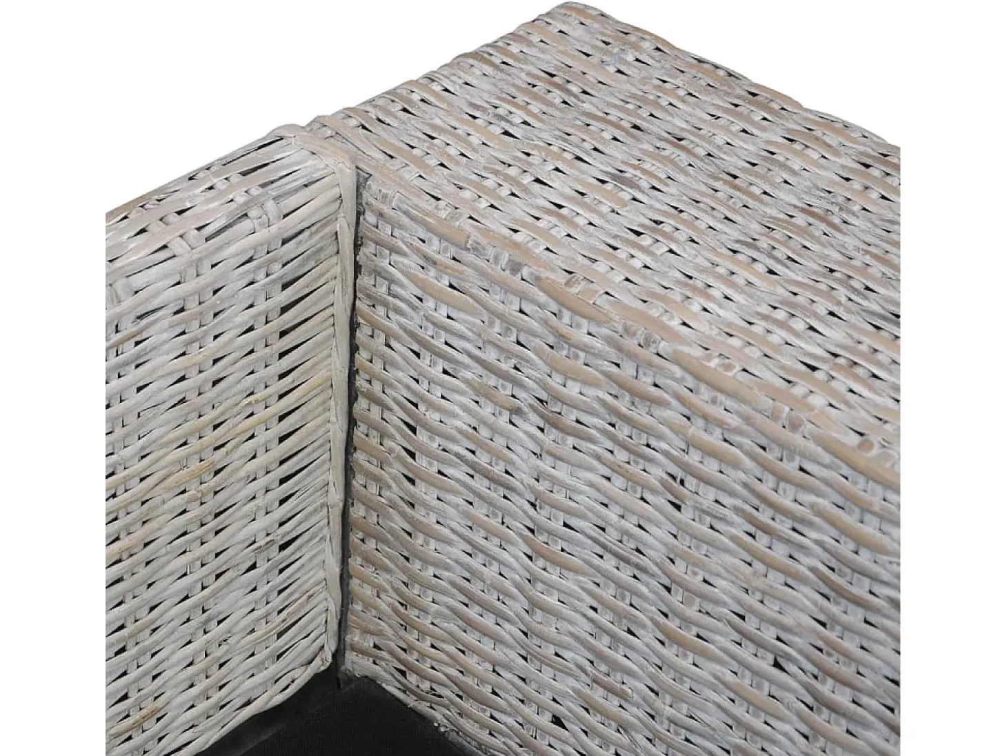 Sofá de 2 plazas con cojines ratán natural gris