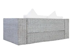 Sofá de 2 plazas con cojines ratán natural gris