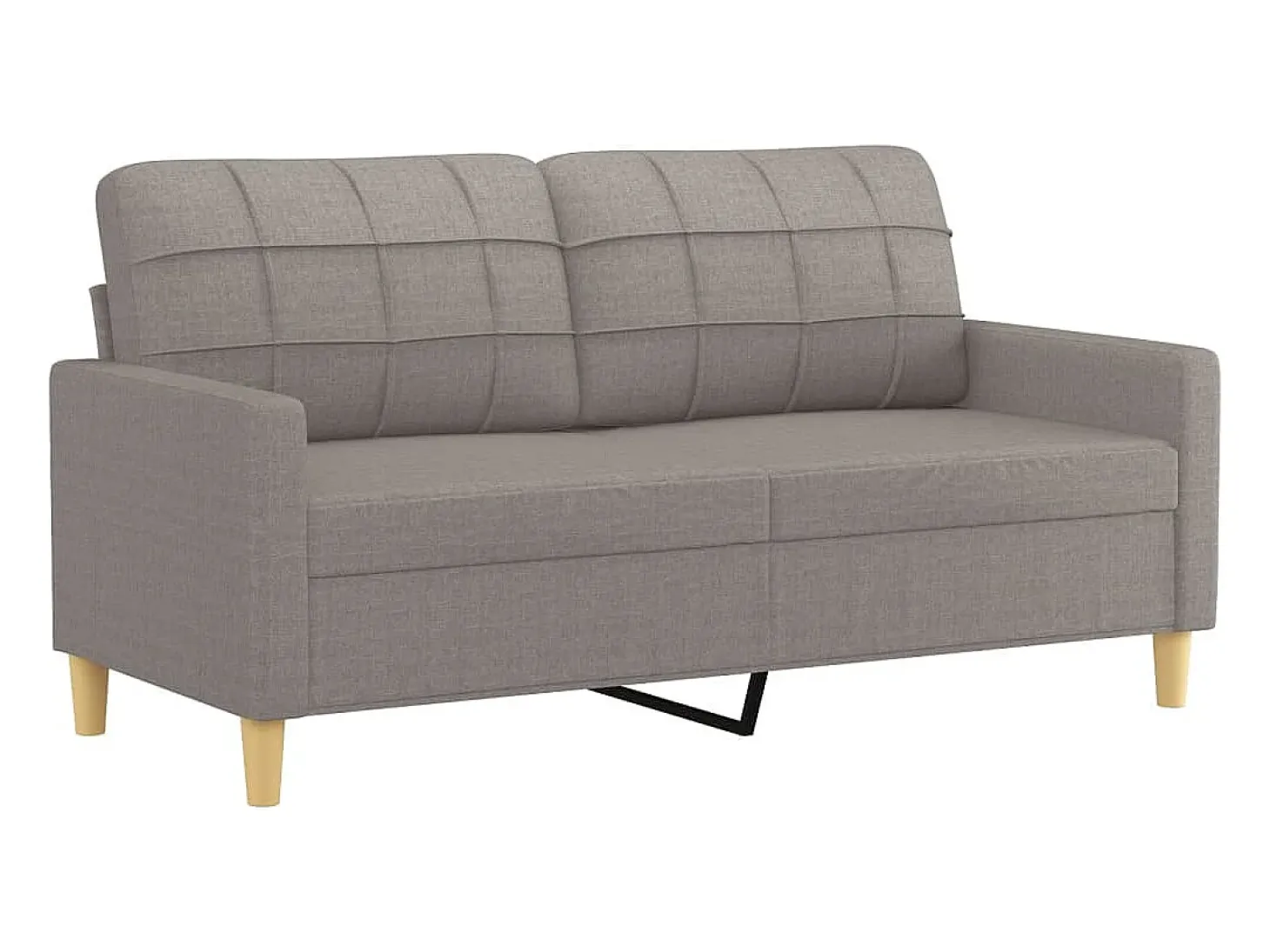 Sofá de 2 plazas con cojines tela gris taupe 140 cm